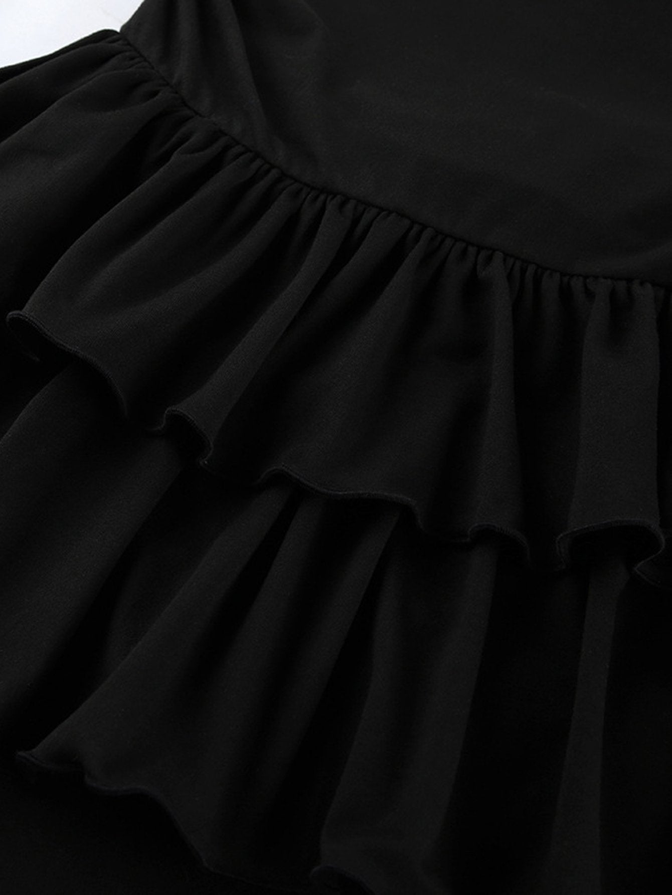 Ruched Tiered Long Sleeve Mini Dress