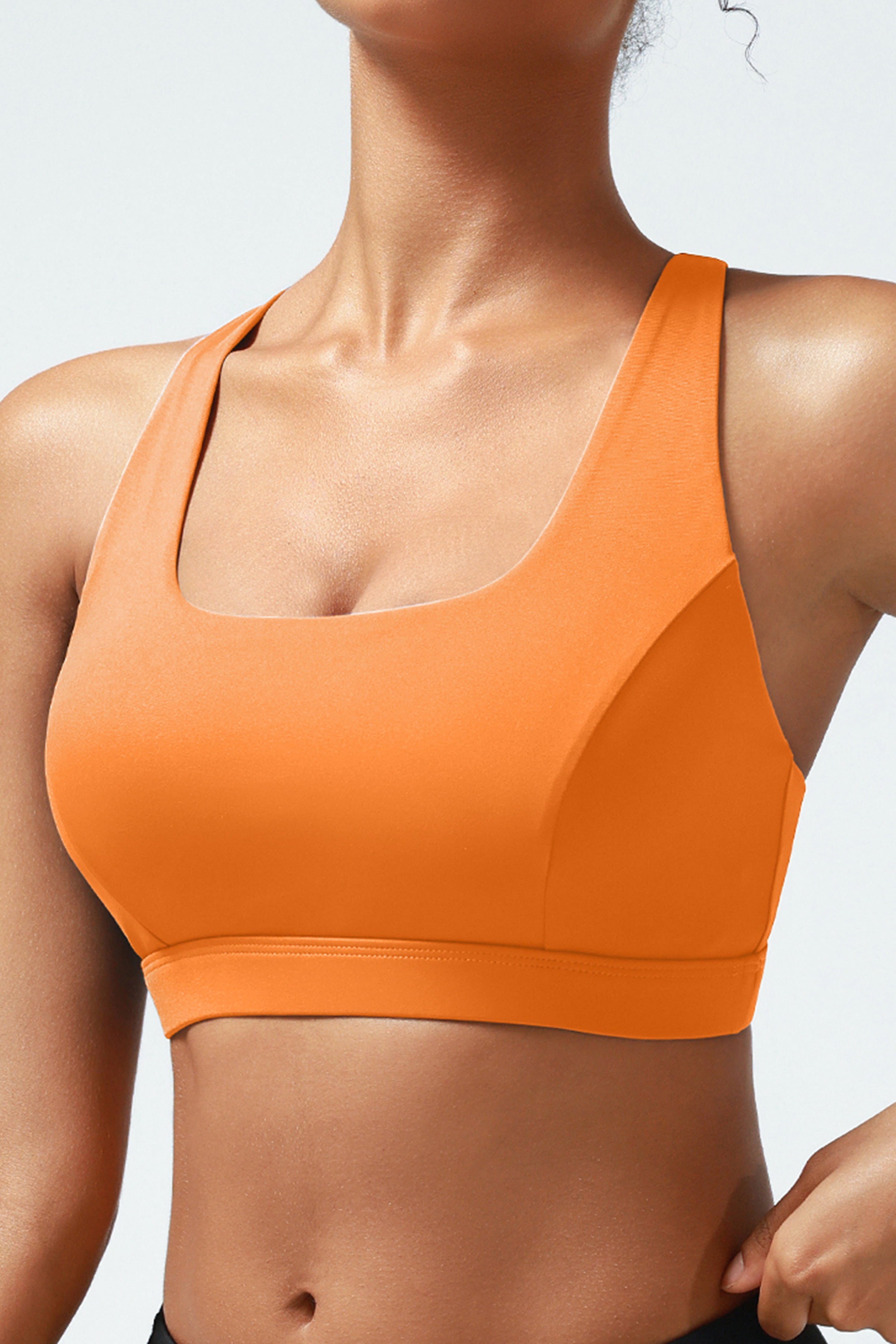 Strappy Back Seamless Yoga Sports Bra