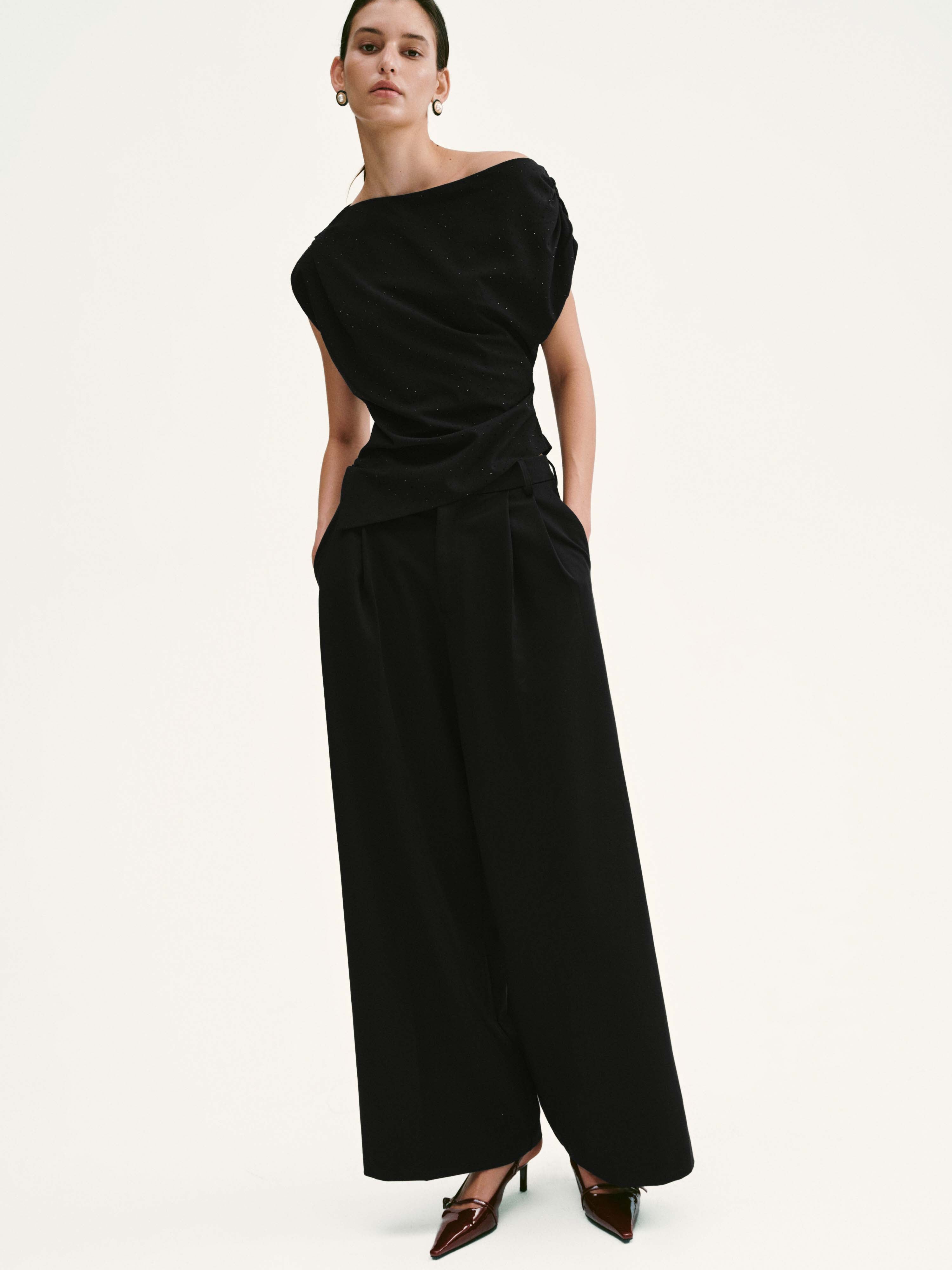 One Shoulder Draped Overhead Shirts