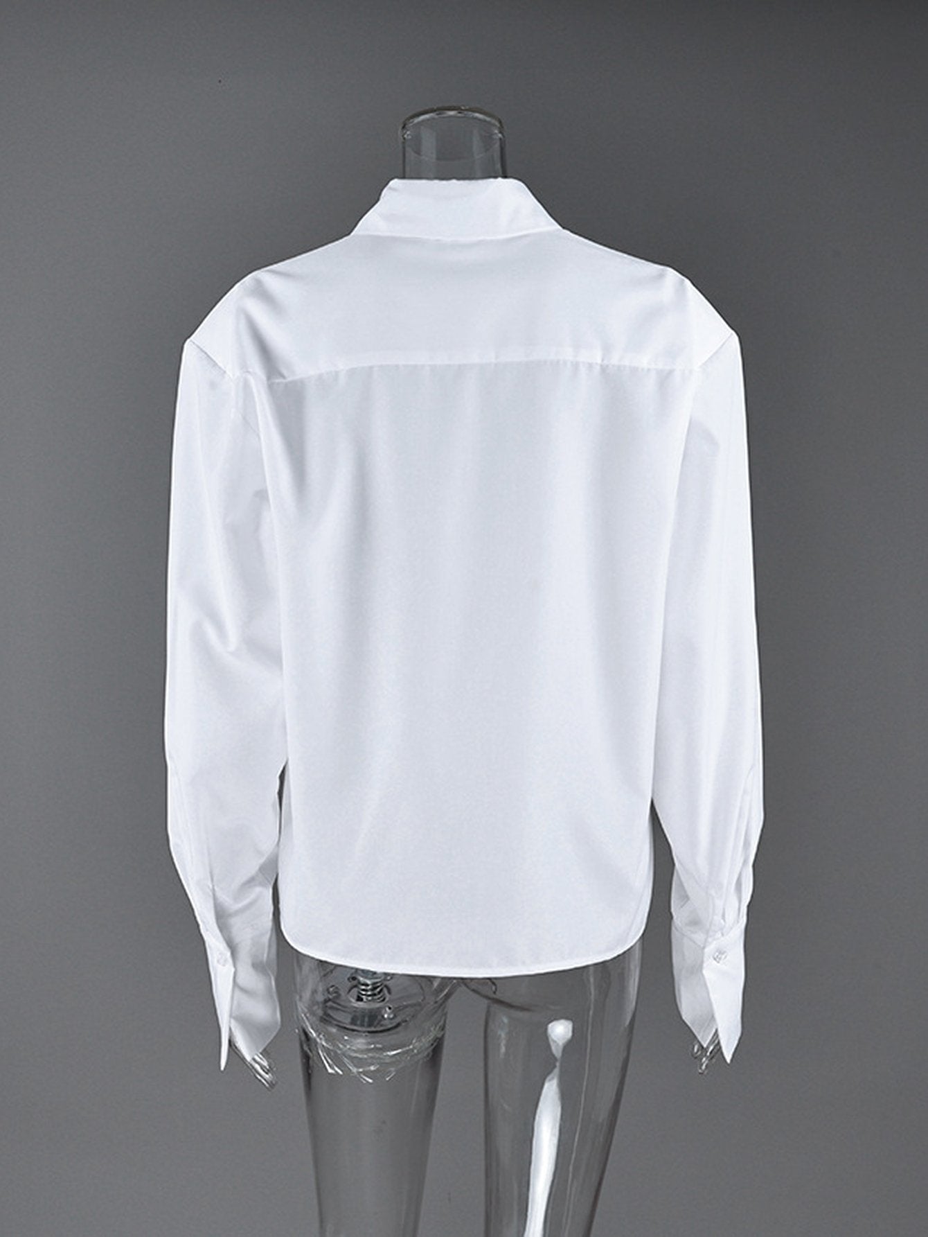 Padded Shoulder Oversized Button Down Shirt