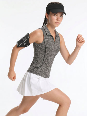 Sleeveless Zip Up Golf Polo Shirt
