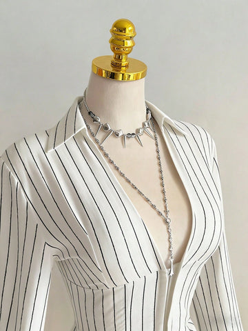 Slim Fit Striped Button Down Shirt