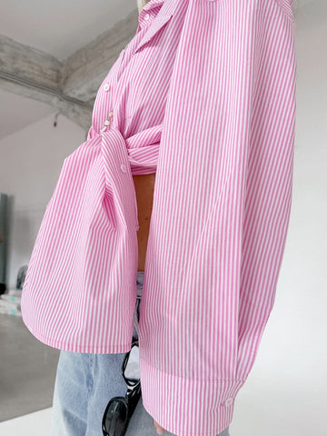 Oversized Striped Button Down Shirt