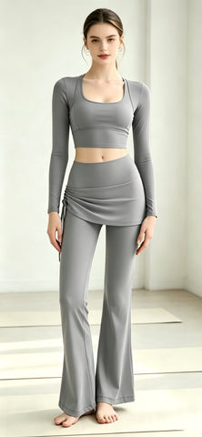 High Waisted Skirted Flare Yoga Pants