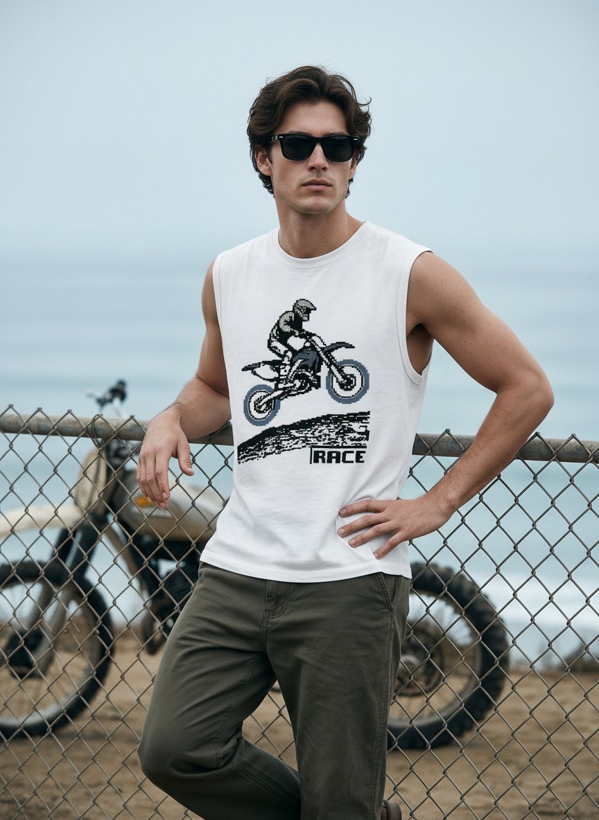 Graphic Print Muscle Tank Top