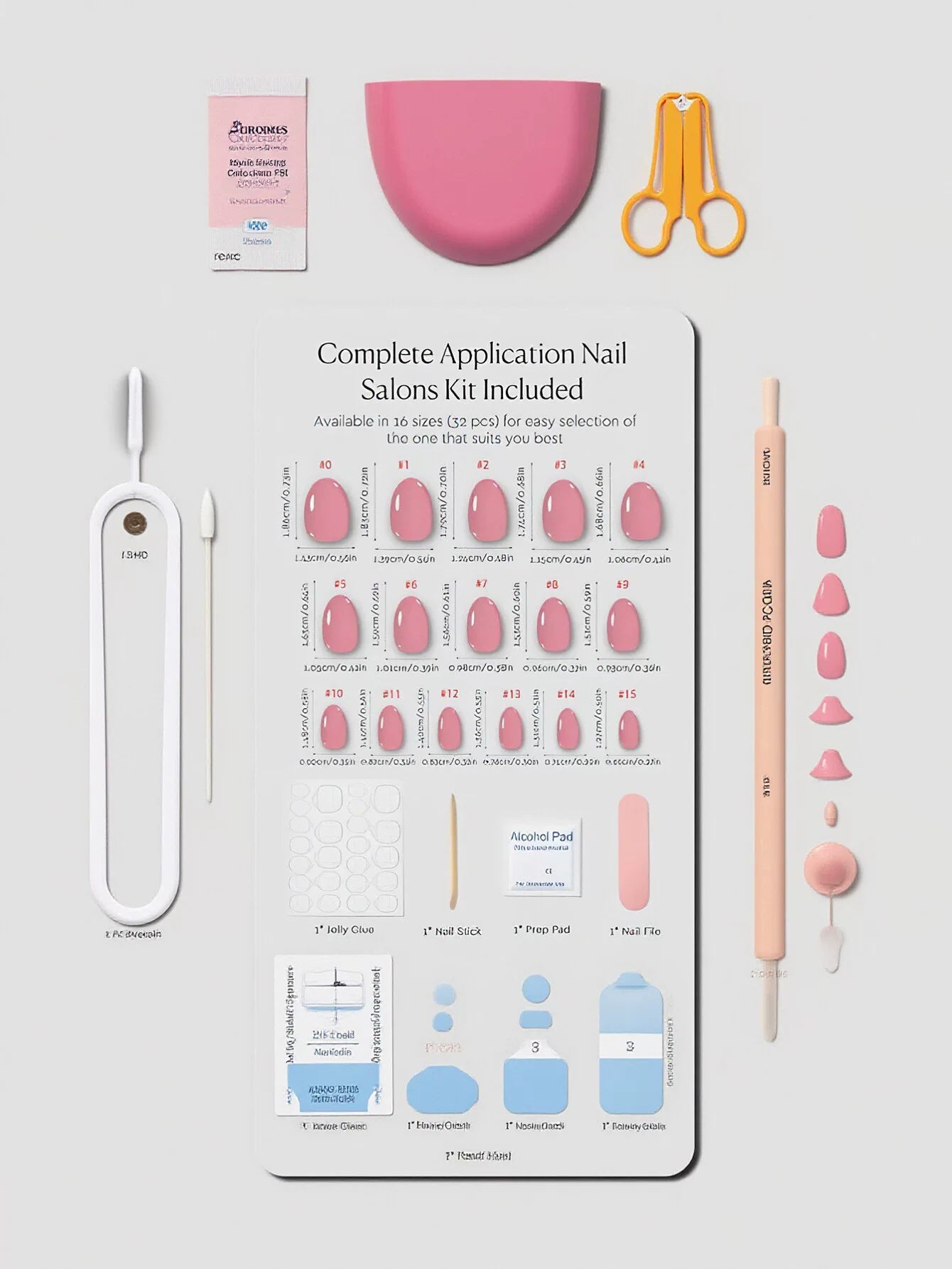 Glossy Pink Oval Press On Nails