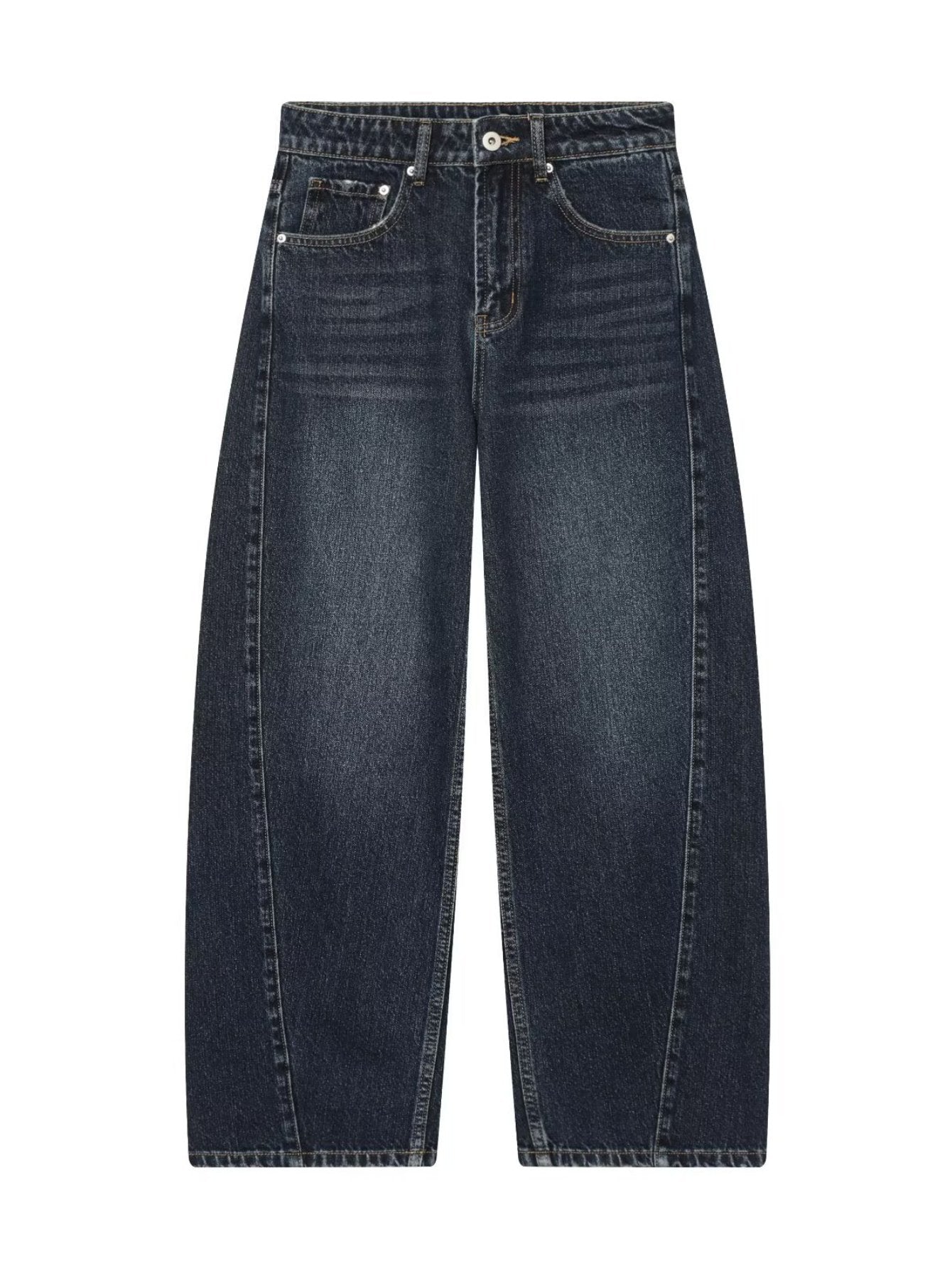 High Waisted Curved Seam Jeans