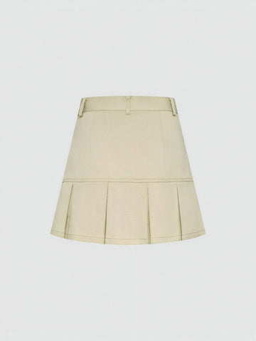Urban Revivo A-Line Skirts-Gray Natural