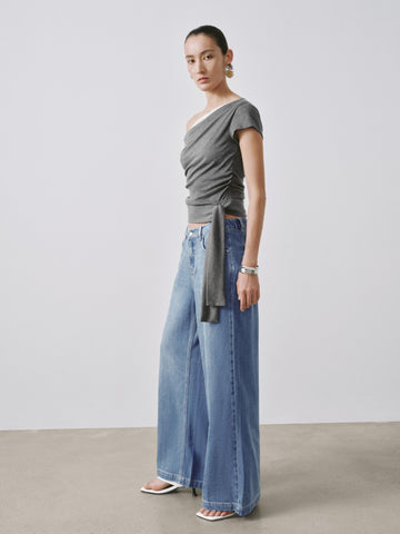 Urban Revivo One Shoulder Ruched T-Shirts