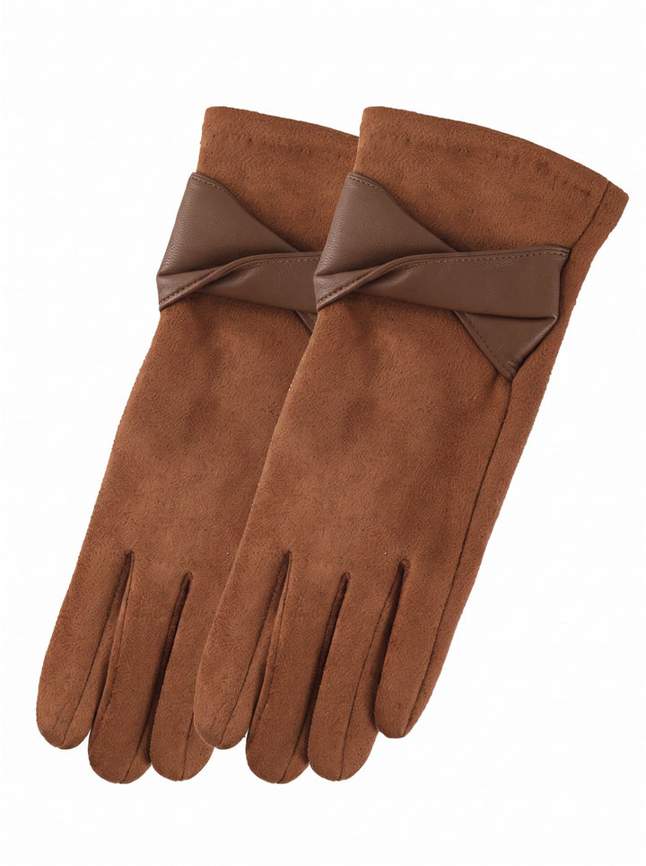 Elegant Suede Winter Women Gloves