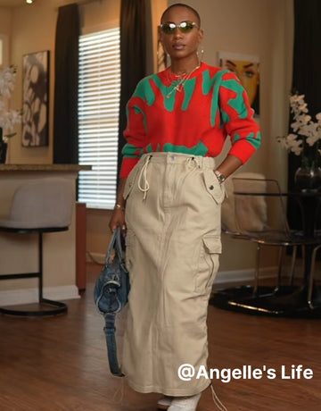 Oversized Graphic Print Crewneck Sweater