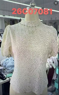 Elegant Lace Puff Sleeve Knit Sweater