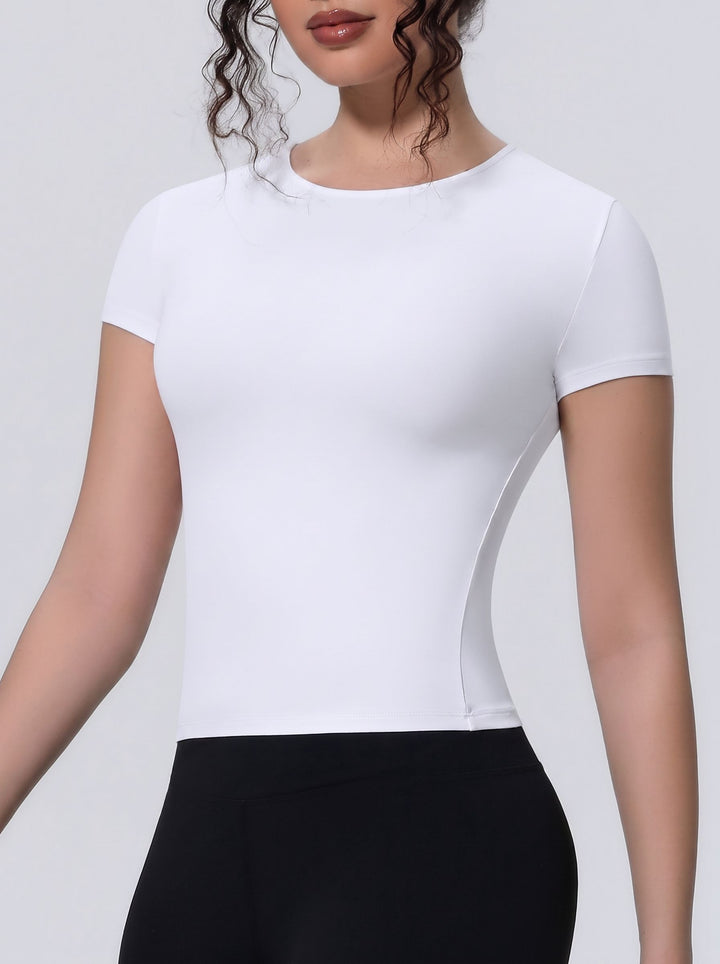 Seamless Stretchy Slim Fit Athletic Tee