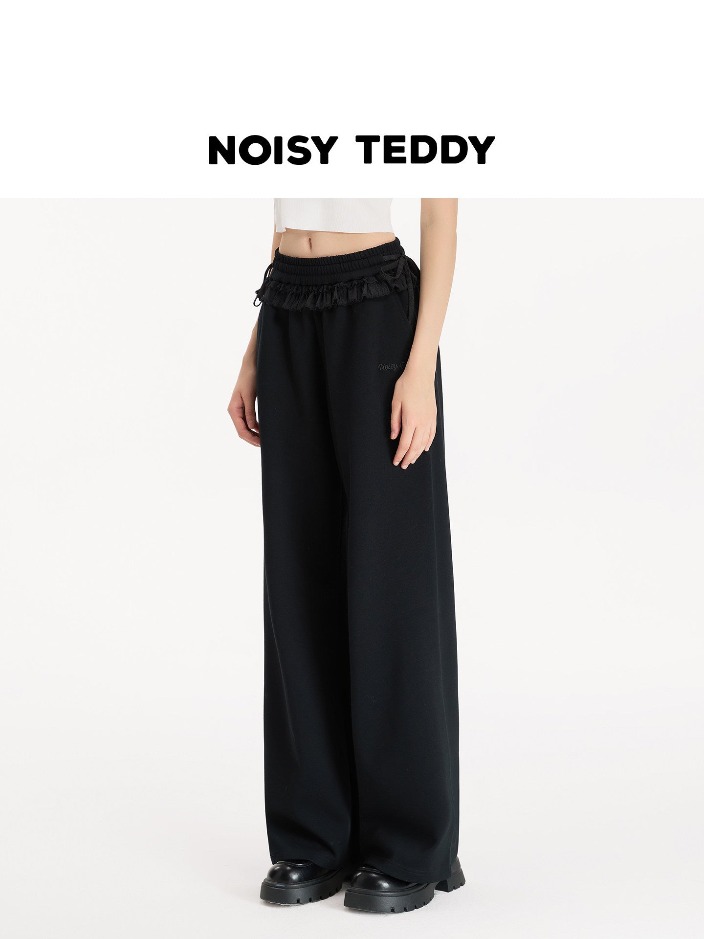 Cozy Bow Detail Wide Leg Pants