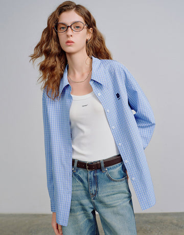 Blue Plaid Button Casual Shirt