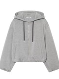 Oversized Cropped Zip Up Hoodie
