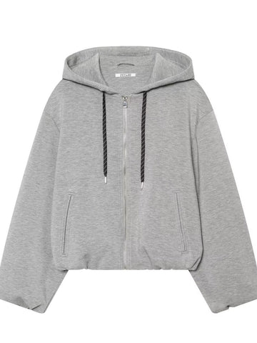 Oversized Cropped Zip Up Hoodie