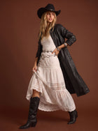 Oversized Button Down Faux Leather Trench