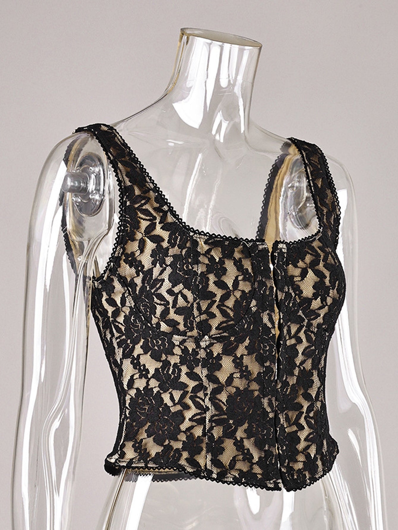 Floral Lace Corset Tank Top