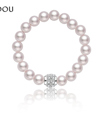 Elegant Crystal Pearl Beaded Ring