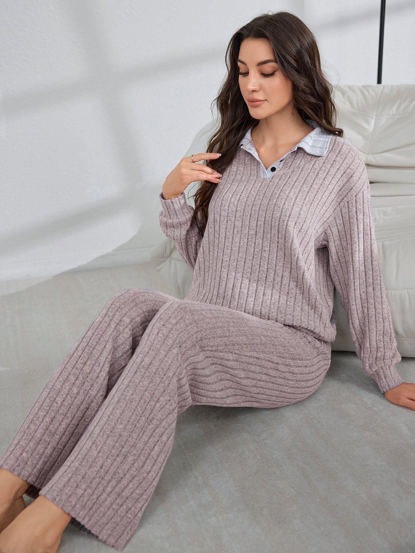 Cozy Ribbed Knit Lounge Set