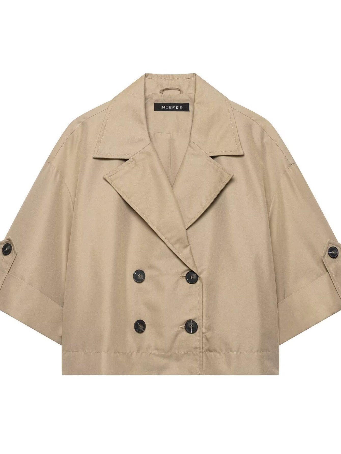 Cropped Double Breasted Trench Coat