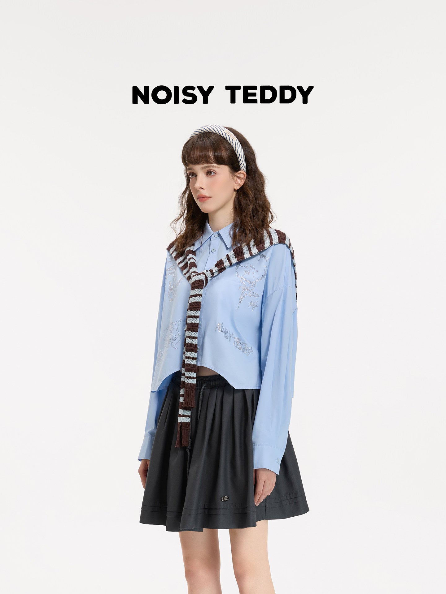 Oversized Layered Graphic Button Down Shirt