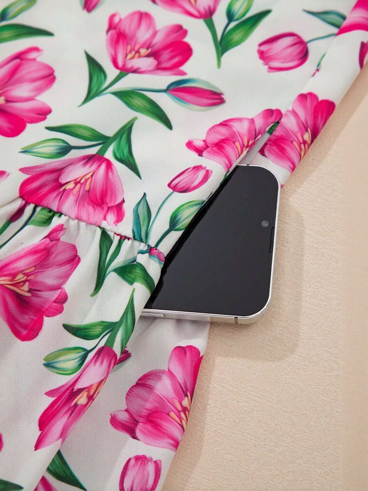 Floral Print Puff Sleeve Mini Dress