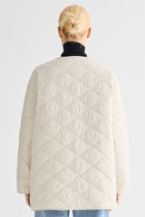 Oversized Quilted Snap Button Puffer Jacket