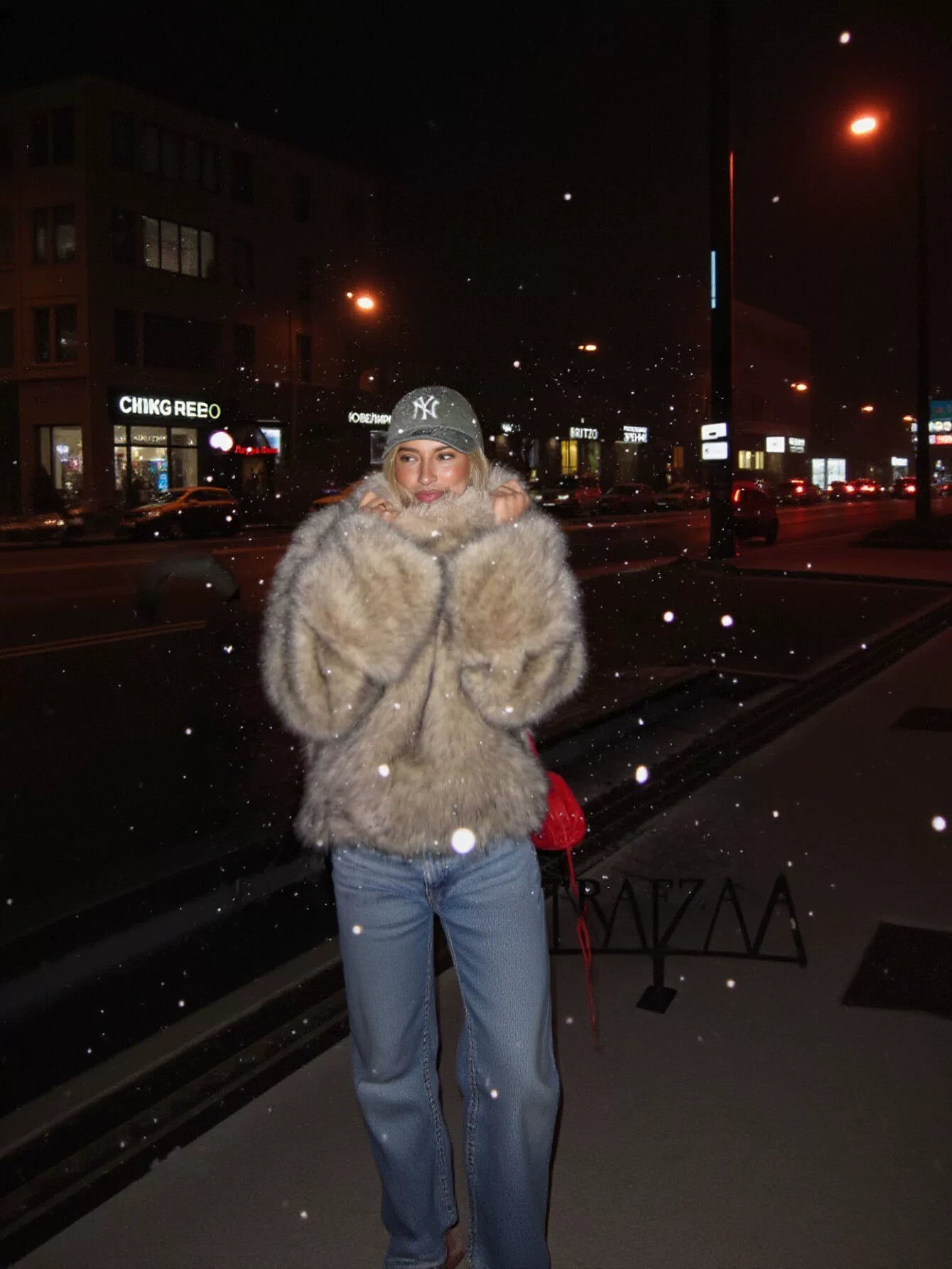Cozy Plush High Neck Faux Fur Coat