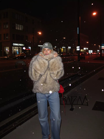 Cozy Plush High Neck Faux Fur Coat