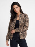 Trendy Leopard Print Snap Jacket