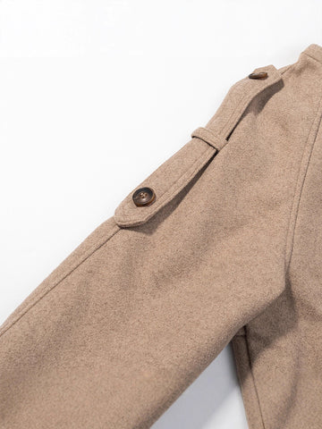 Double Breasted Stand Collar Wool Coat