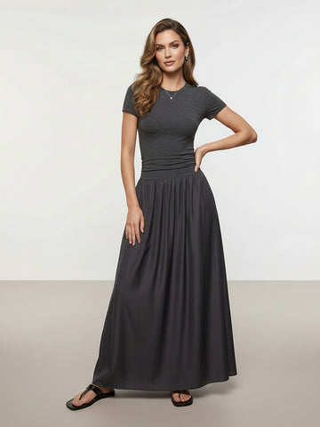 MO&Co. Paneled Detail Maxi Dress