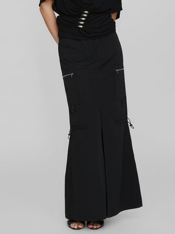 Drawstring Detail Maxi Skirt