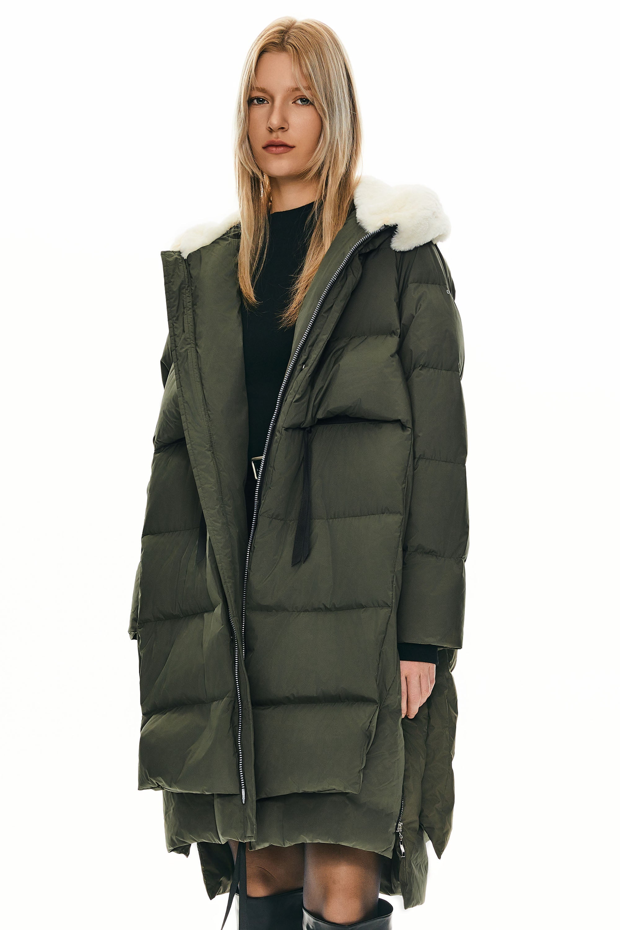 Faux Fur Hooded Puffer Coat