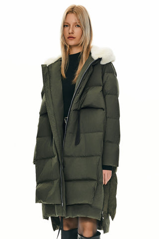 Faux Fur Hooded Puffer Coat