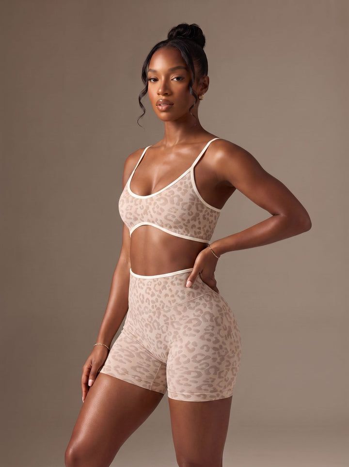 Seamless Leopard Print Workout Set