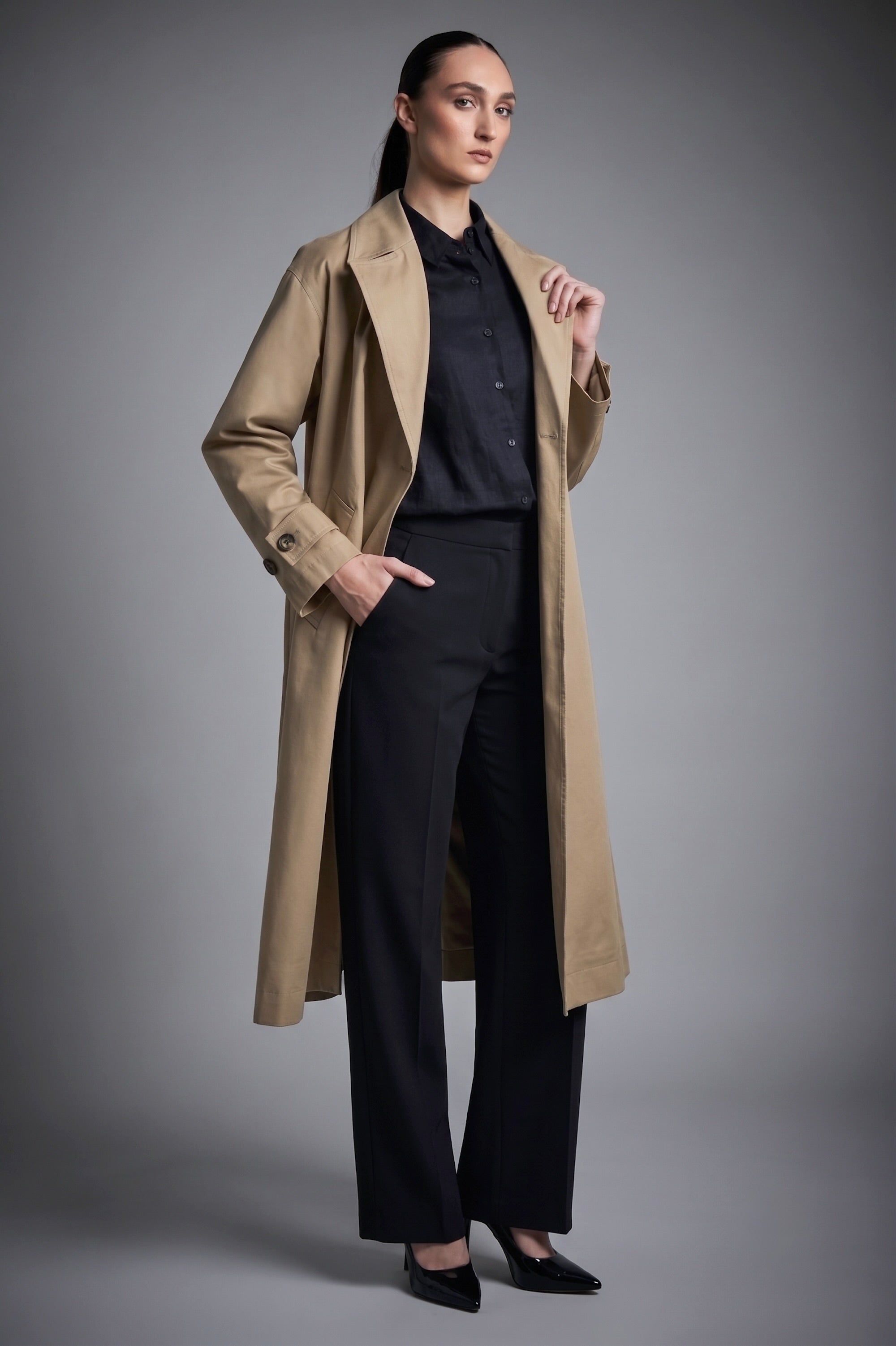 Classic Double Breasted Trench Coat