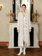 Elegant Lace Collar Wool Blend Coat