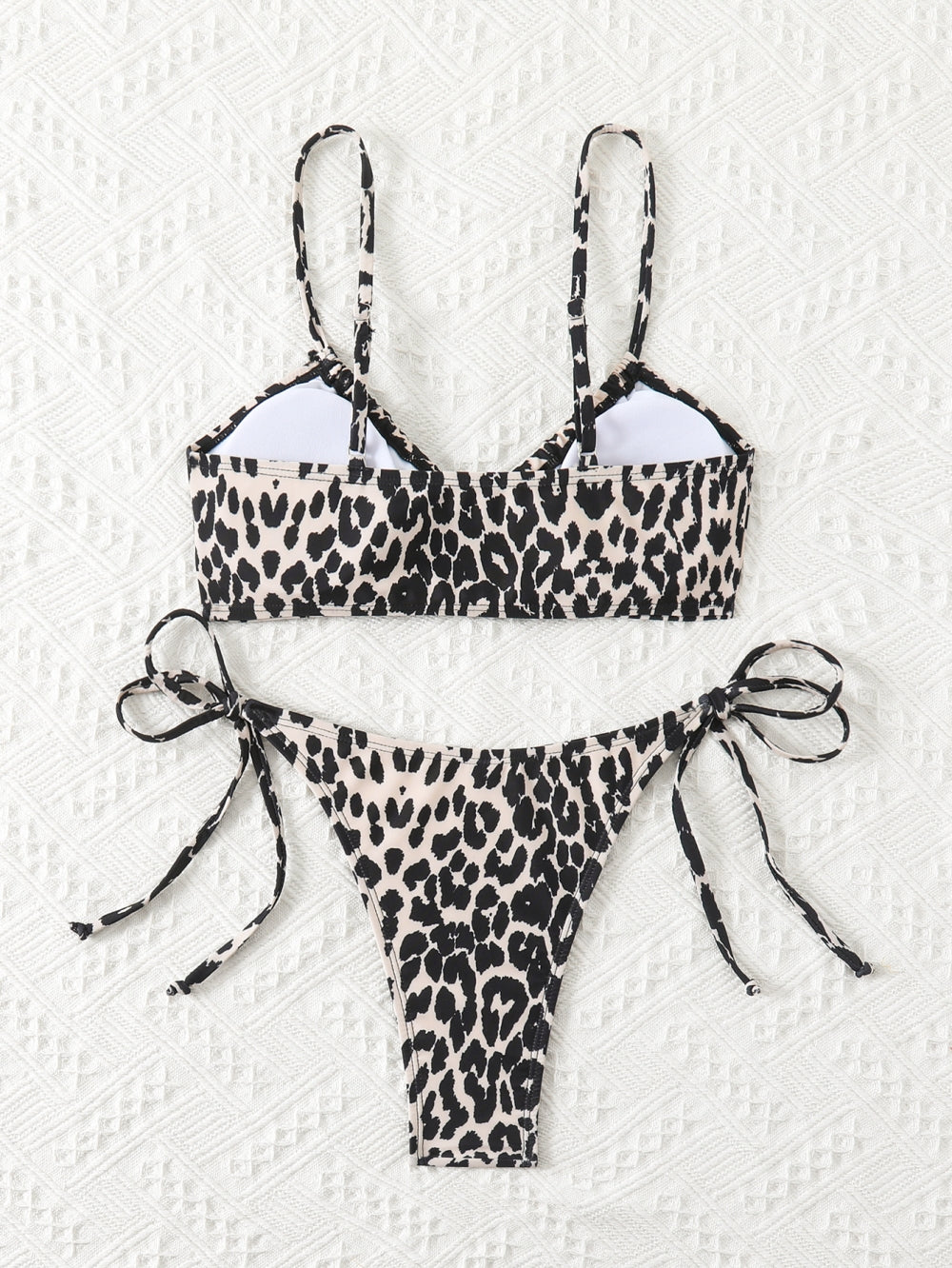 Leopard Print Lace Up Bikini