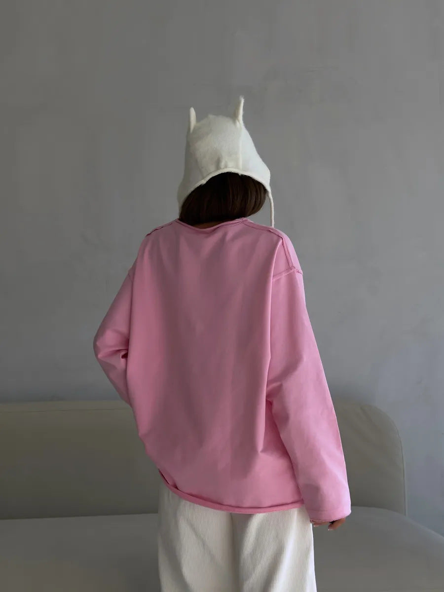 Oversized Seamed Long Sleeve T Shirt