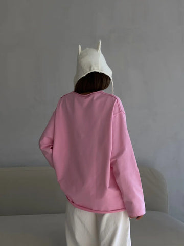 Oversized Seamed Long Sleeve T Shirt
