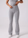 High Waisted Ribbed Flare Yoga Pants