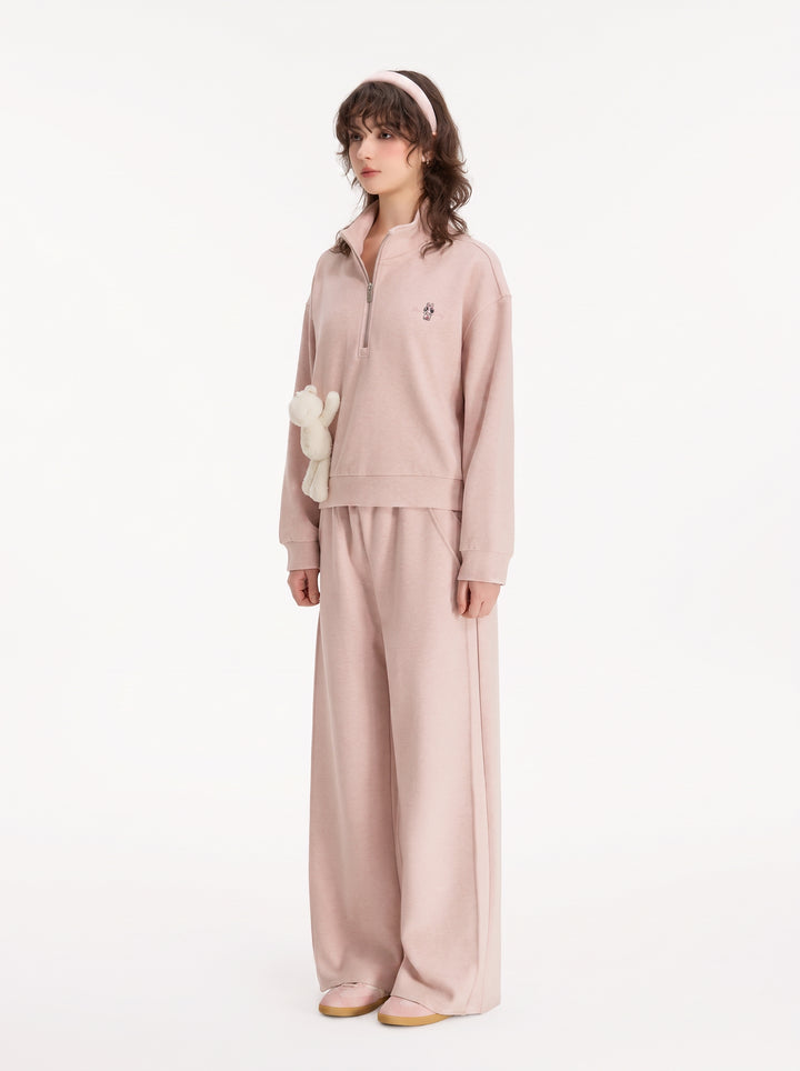 Cute Pink Quarter Zip Sweatshirt