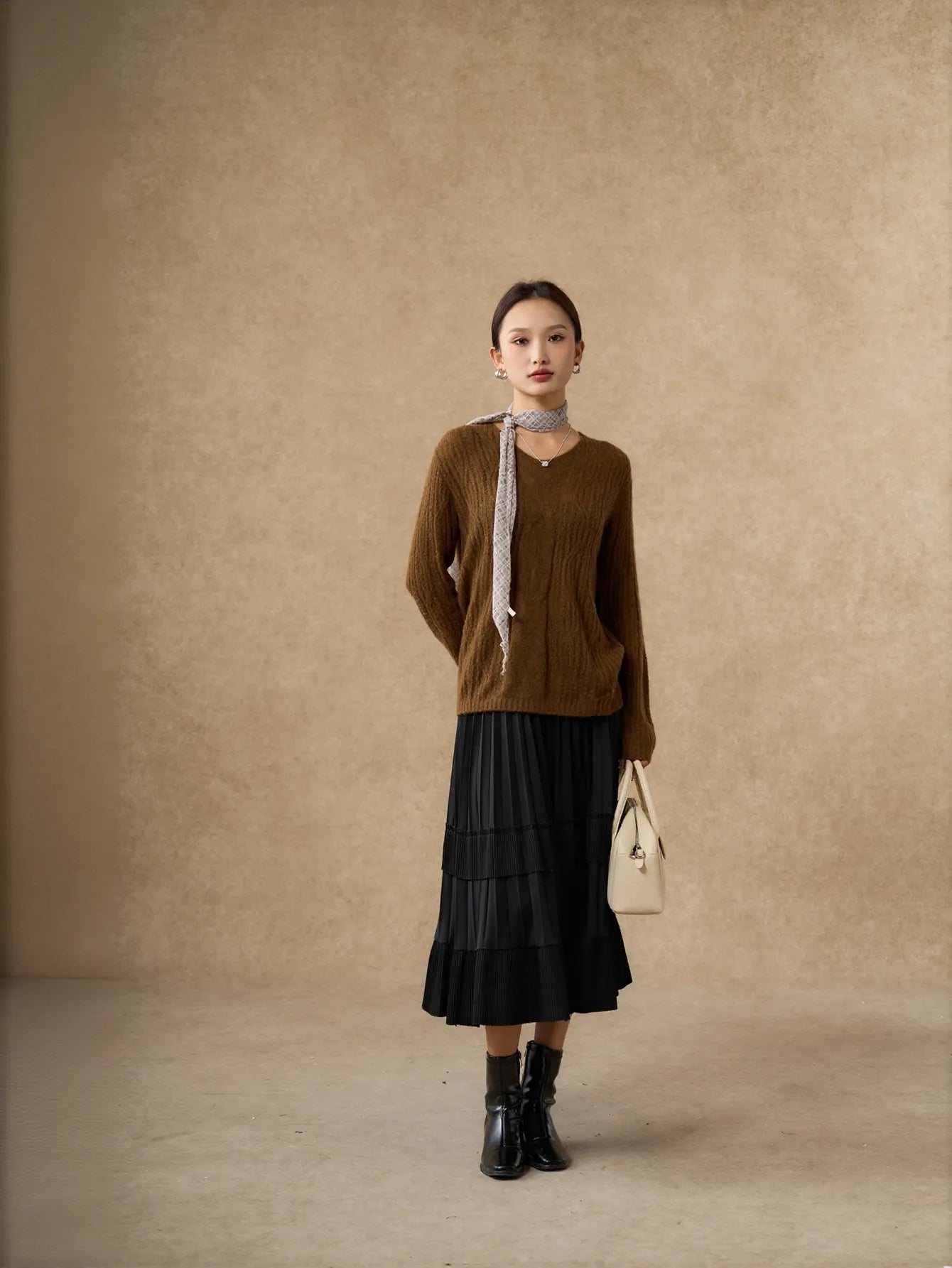 Cozy Textured V Neck Sweater
