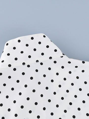 Oversized Polka Dot Zip Up Jacket