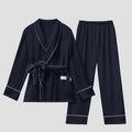 Soft Satin Contrast Trim Pajama Set