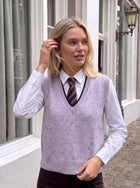 Speckled V Neck Knit Sweater Vest