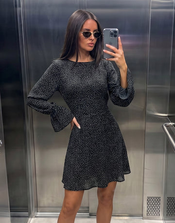 Polka Dot Bell Sleeve Dress